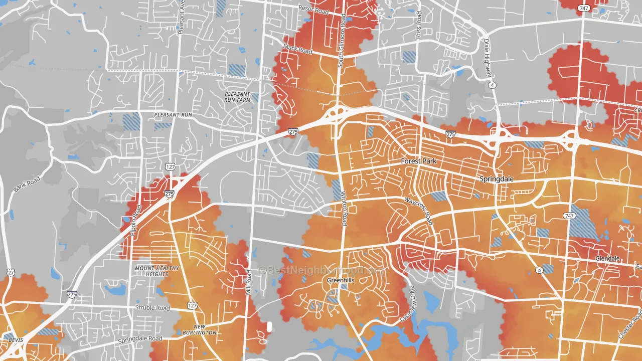 Transit Grade map of 45240, OH