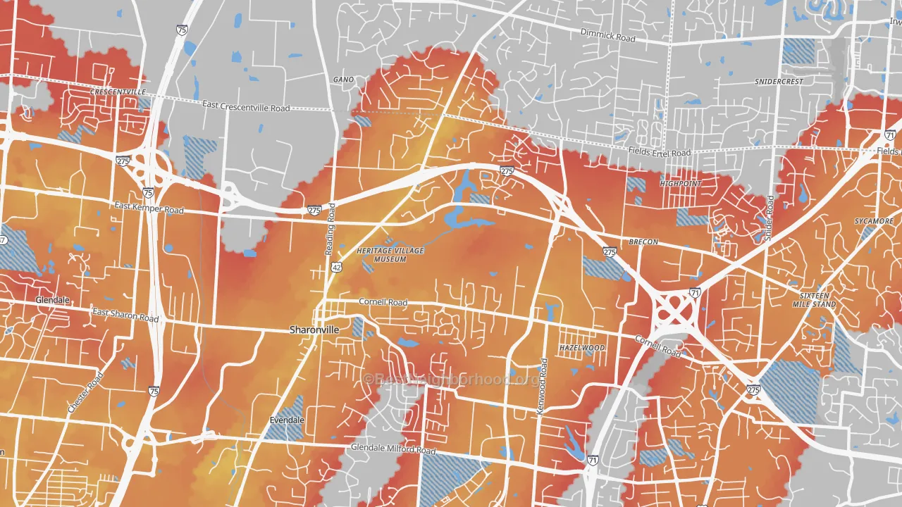 Transit Grade map of 45241, OH