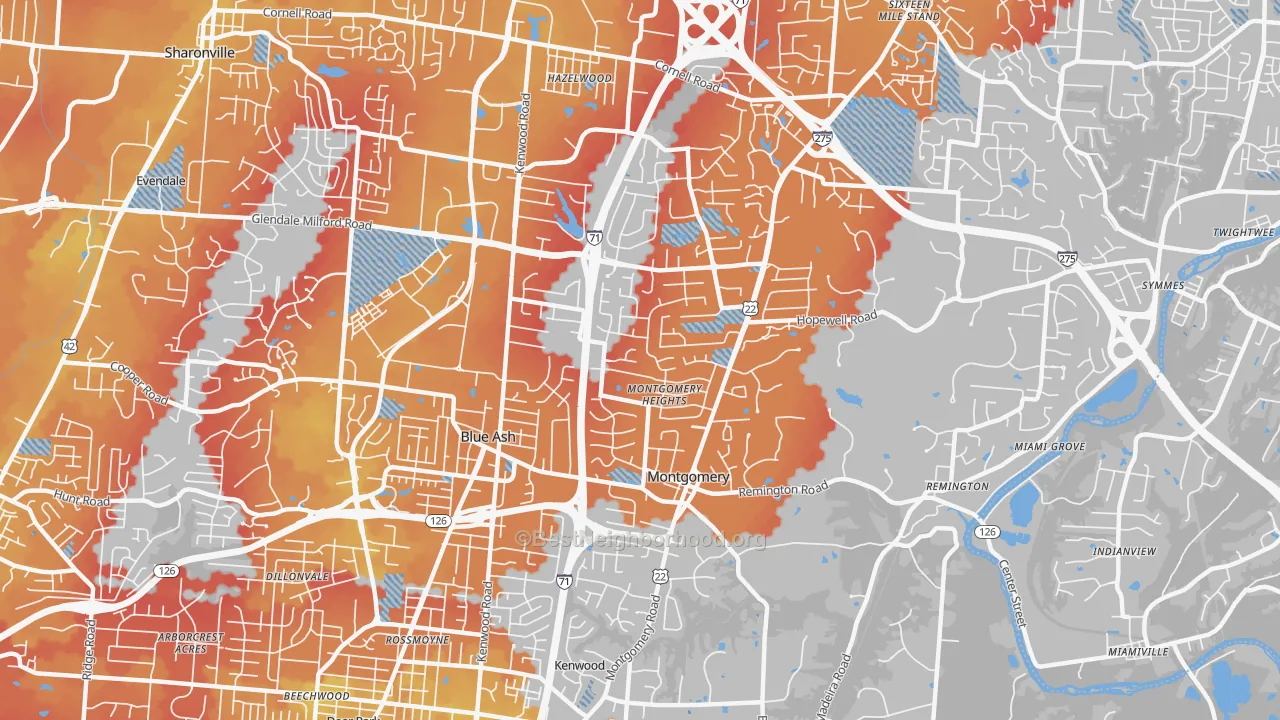 Transit Grade map of 45242, OH