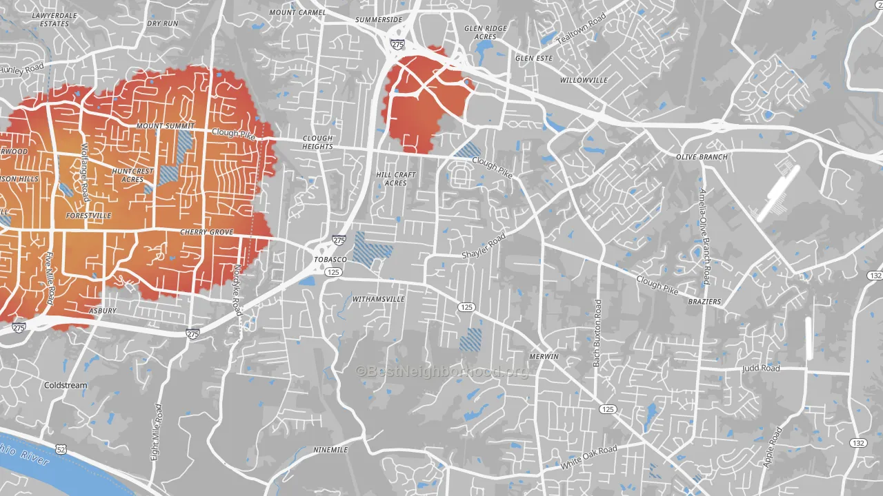 Transit Grade map of 45245, OH