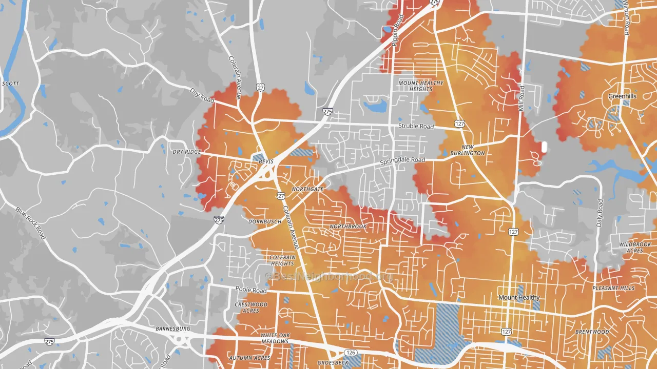 Transit Grade map of 45251, OH