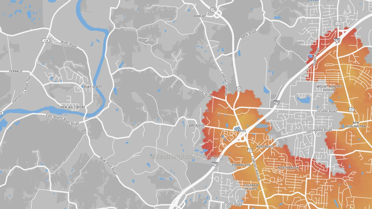 Transit Grade map of 45252, OH