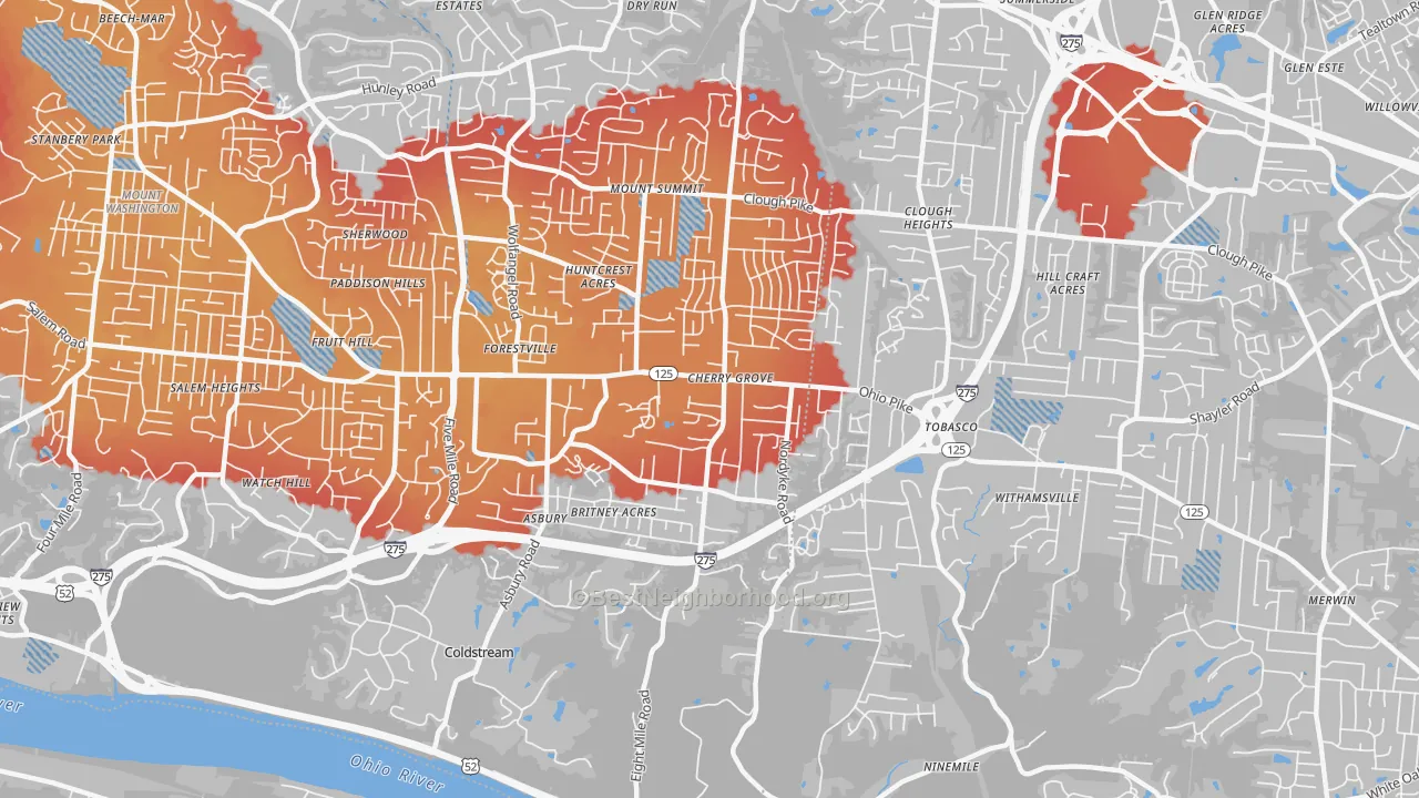 Transit Grade map of 45255, OH