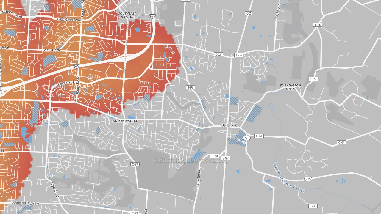 Transit Grade map of 45305, OH