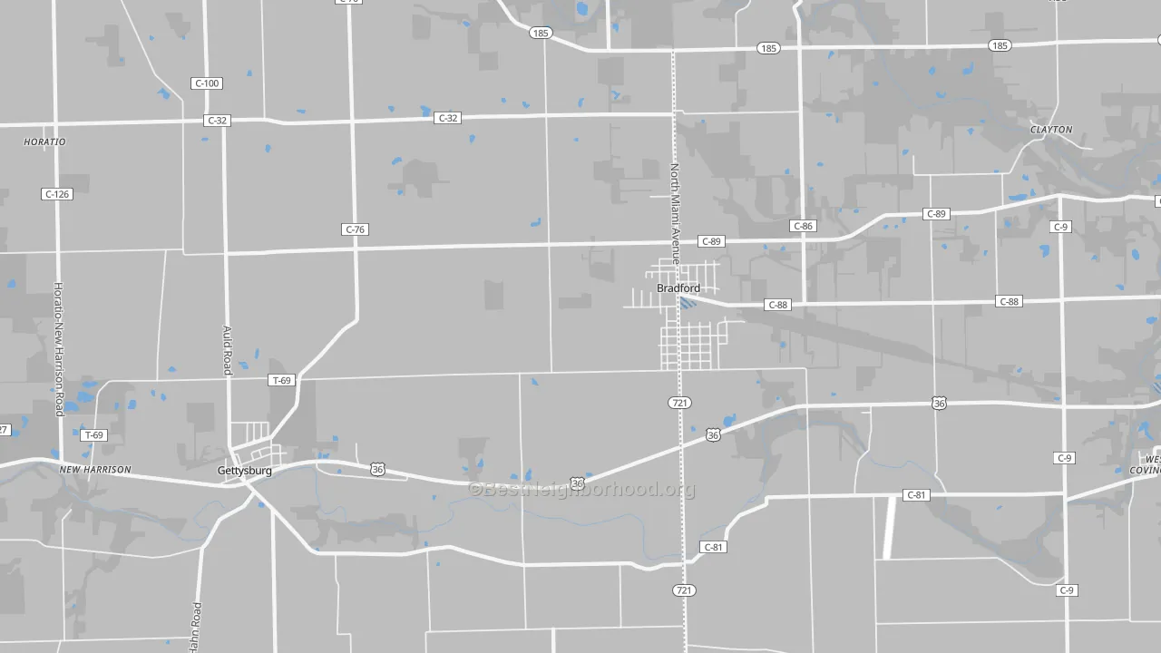 Transit Grade map of 45308, OH