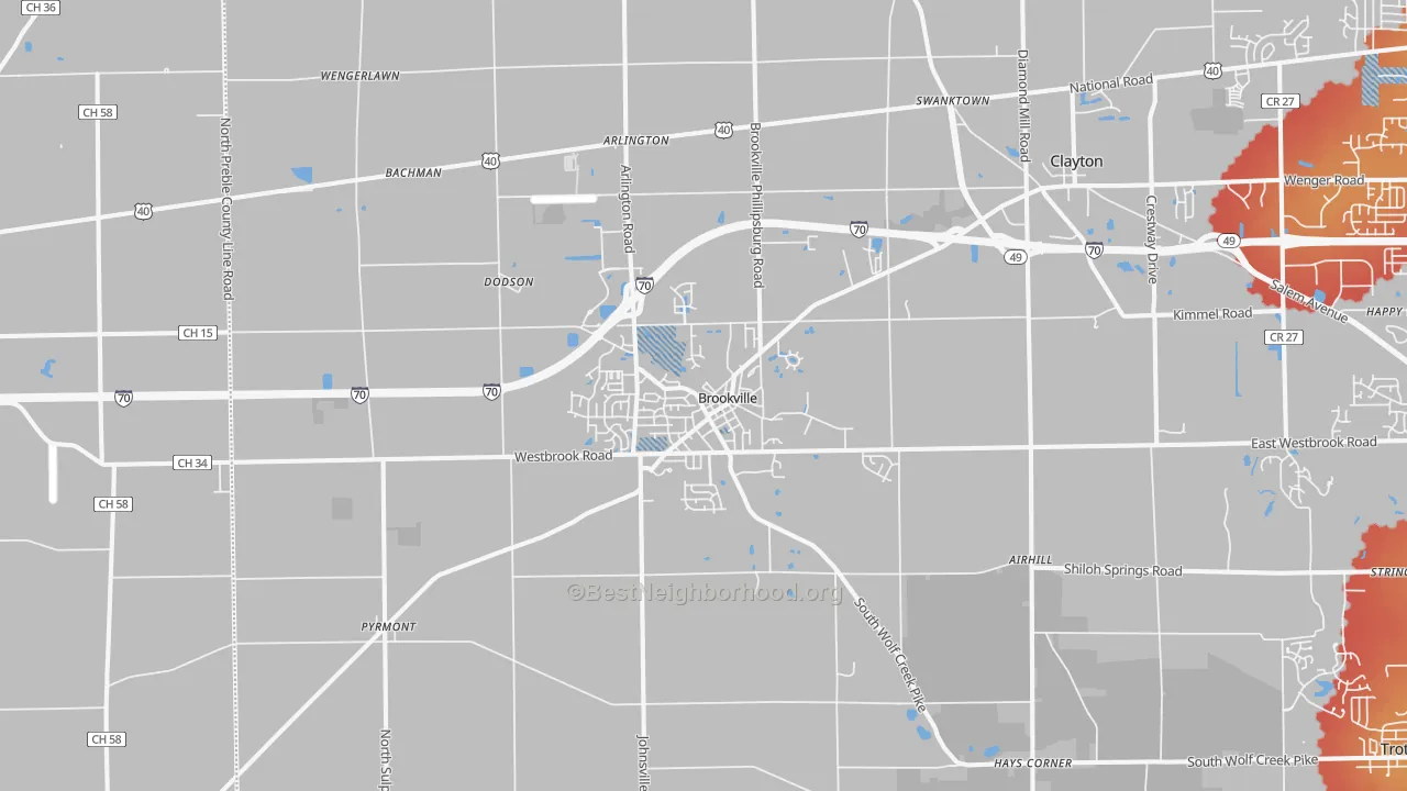 Transit Grade map of 45309, OH