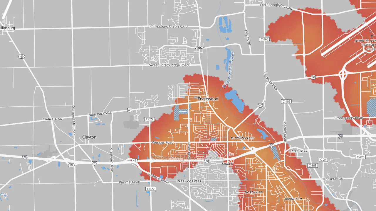 Transit Grade map of 45322, OH