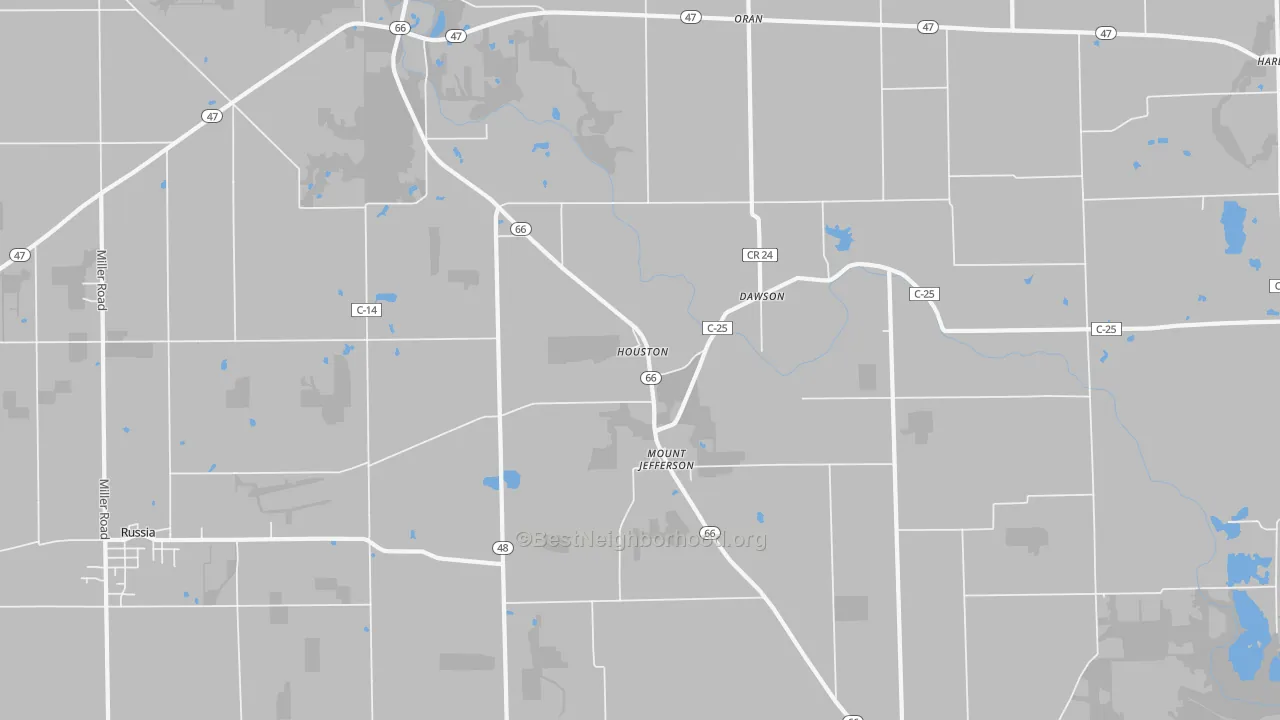 Transit Grade map of 45333, OH