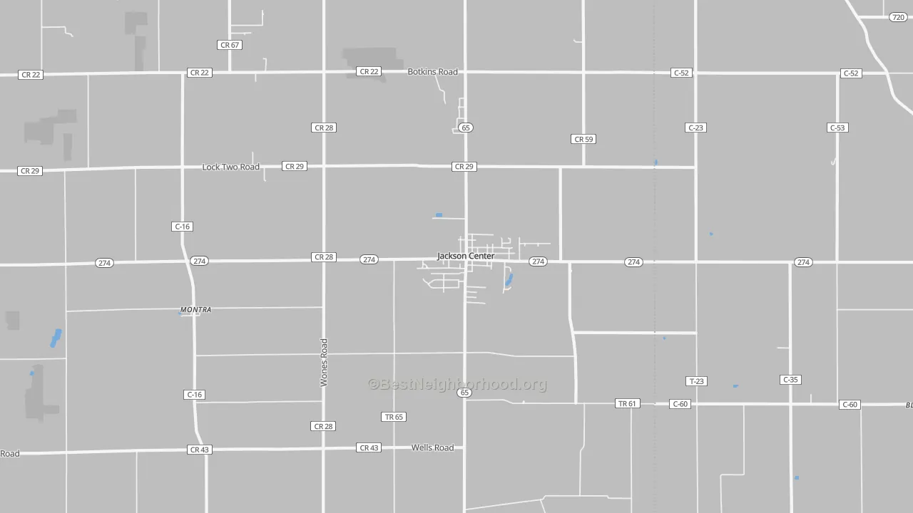 Transit Grade map of 45334, OH