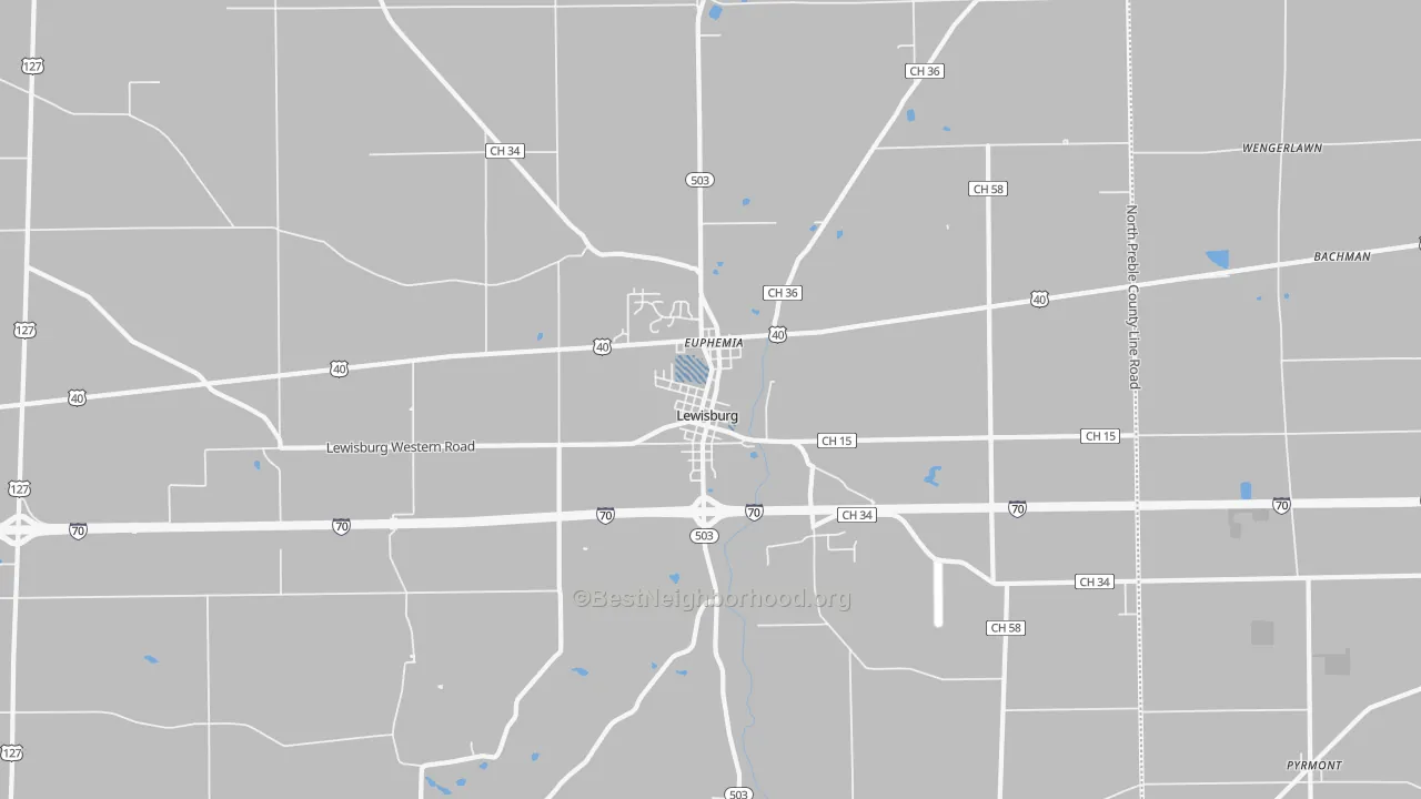 Transit Grade map of 45338, OH