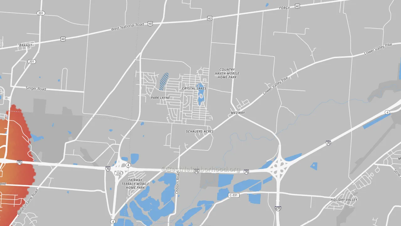 Transit Grade map of 45341, OH