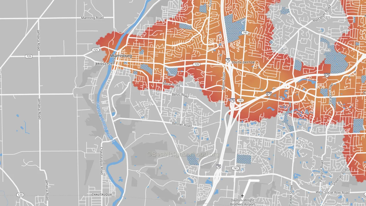Transit Grade map of 45342, OH