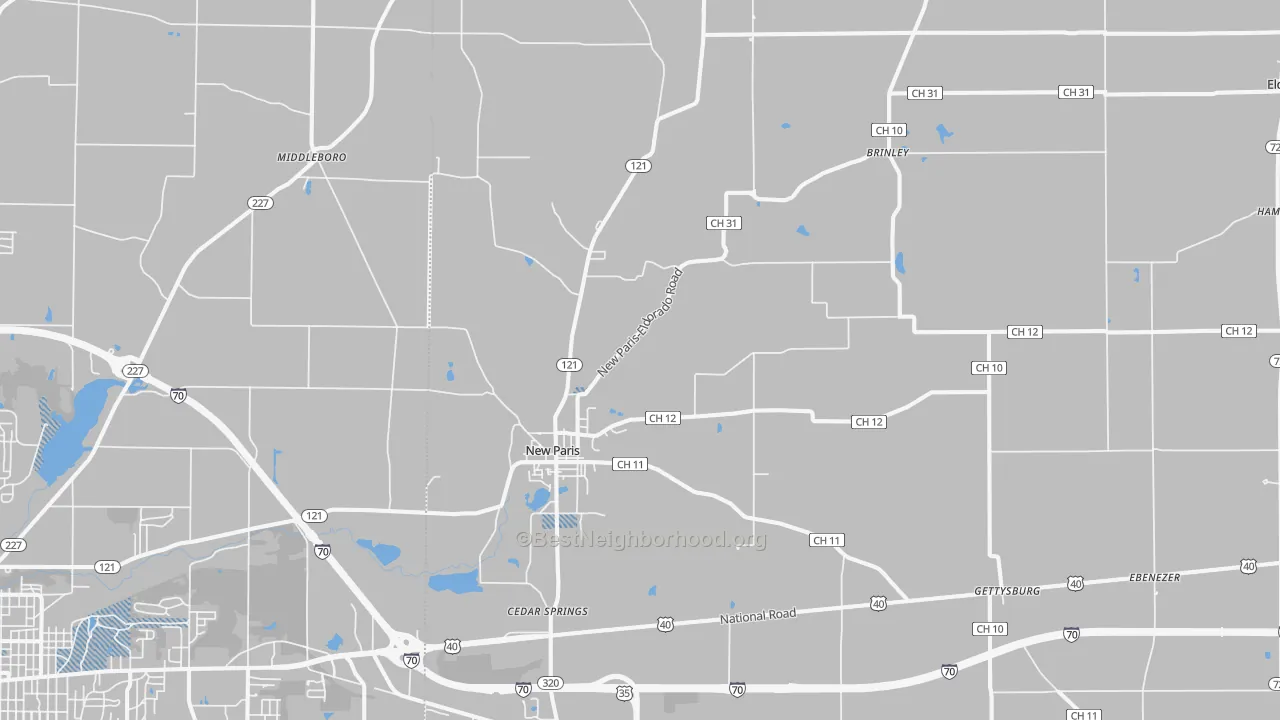 Transit Grade map of 45347, OH