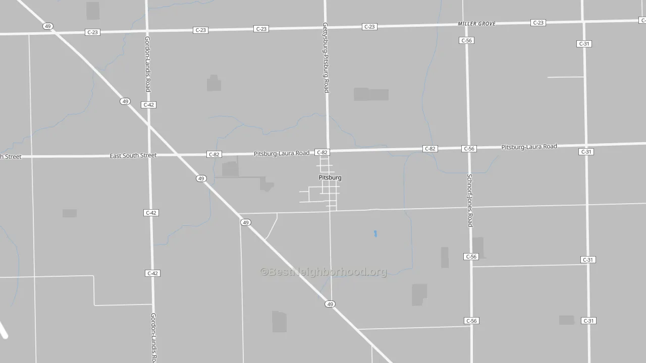 Transit Grade map of 45358, OH