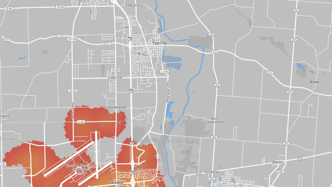 Transit Grade map of 45371, OH