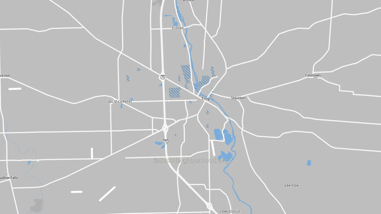 Transit Grade map of 45373, OH