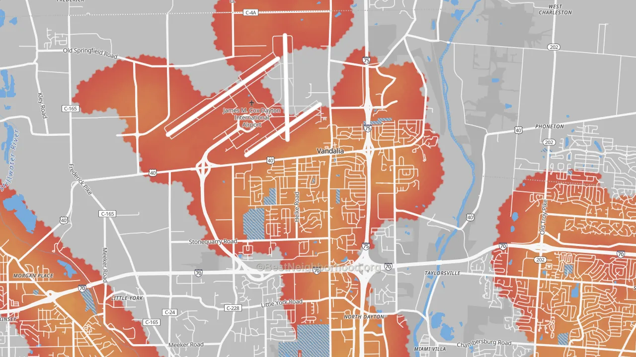 Transit Grade map of 45377, OH