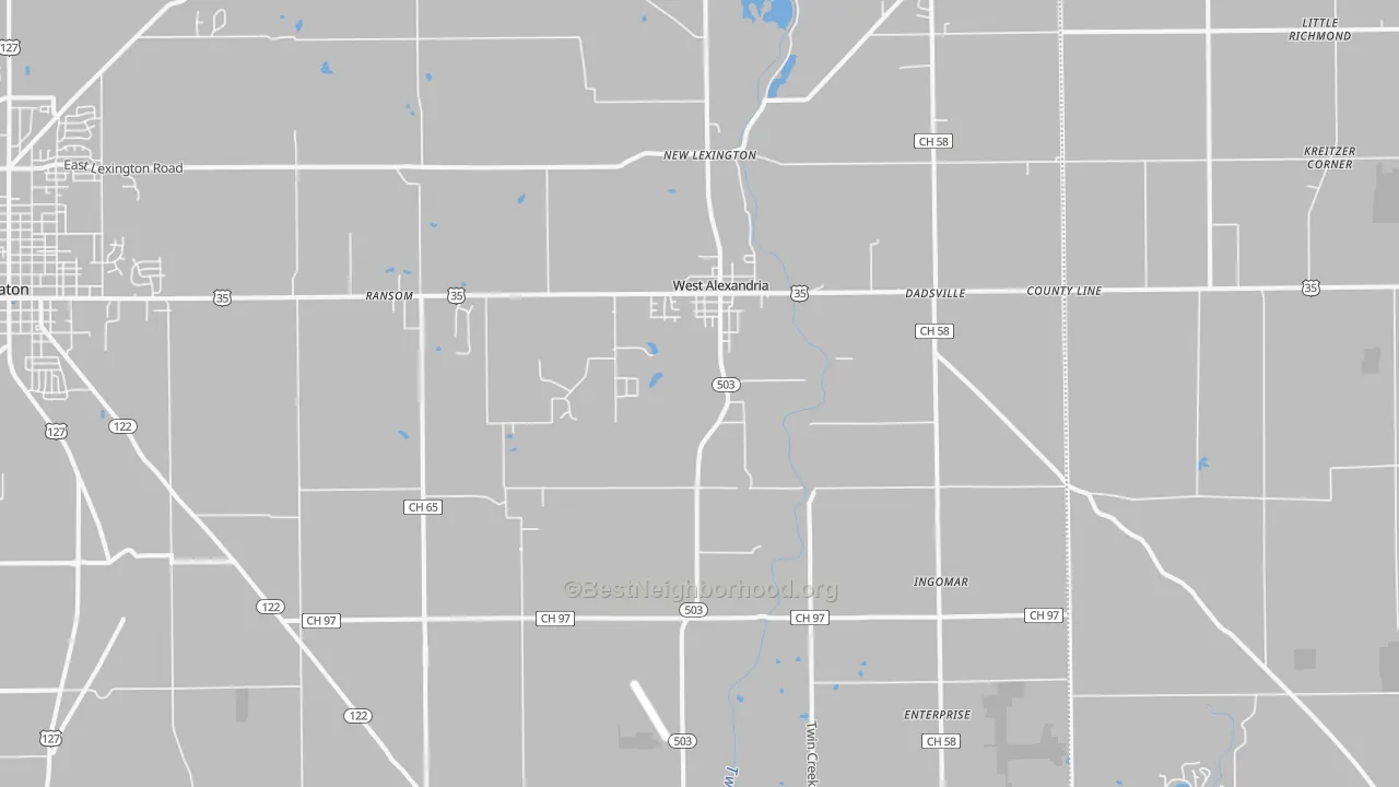 Transit Grade map of 45381, OH