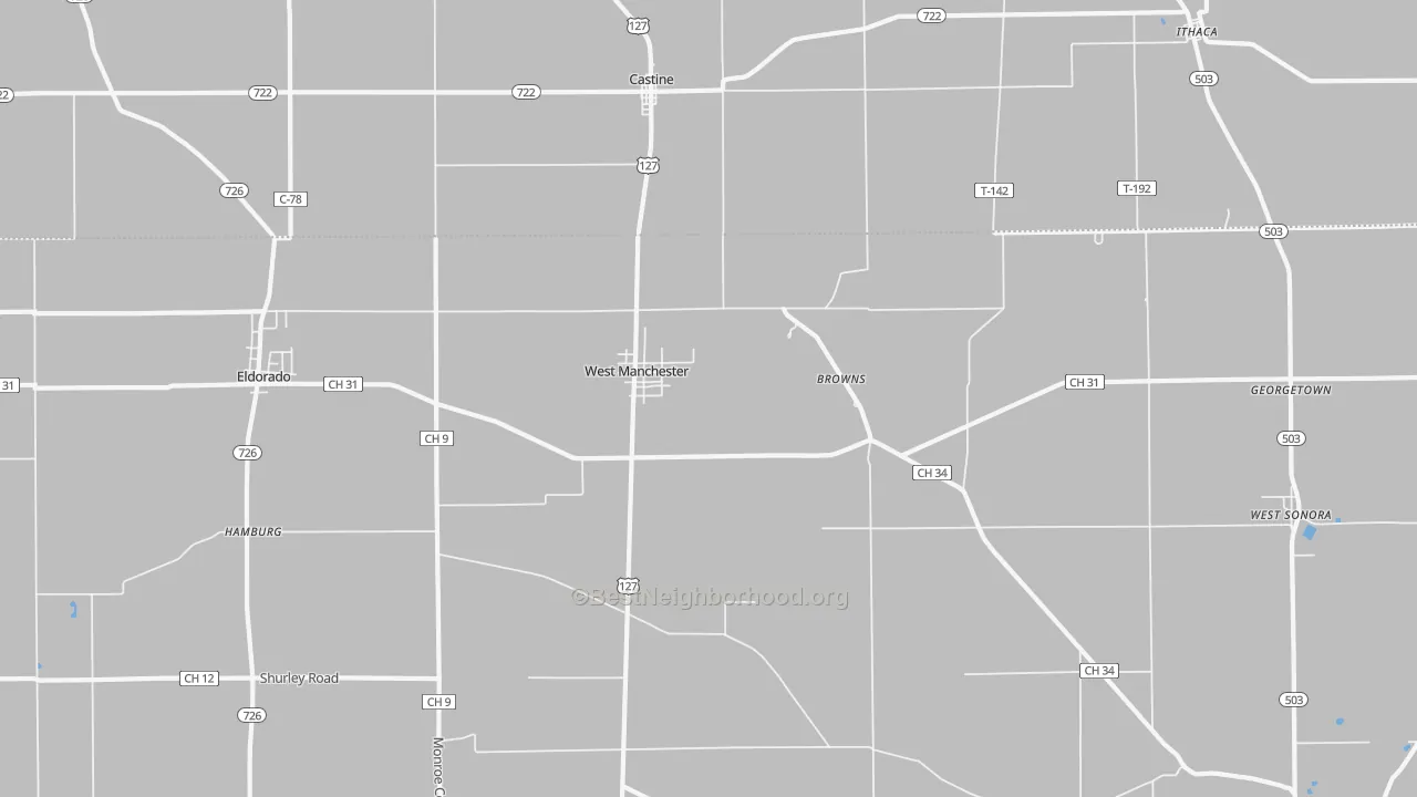Transit Grade map of 45382, OH