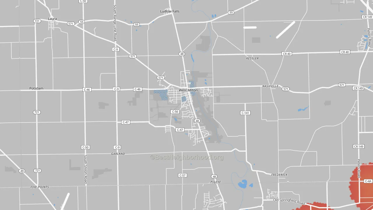 Transit Grade map of 45383, OH