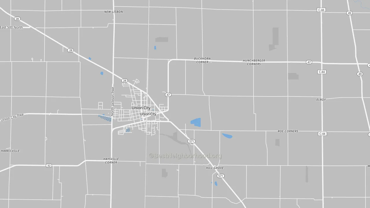 Transit Grade map of 45390, OH