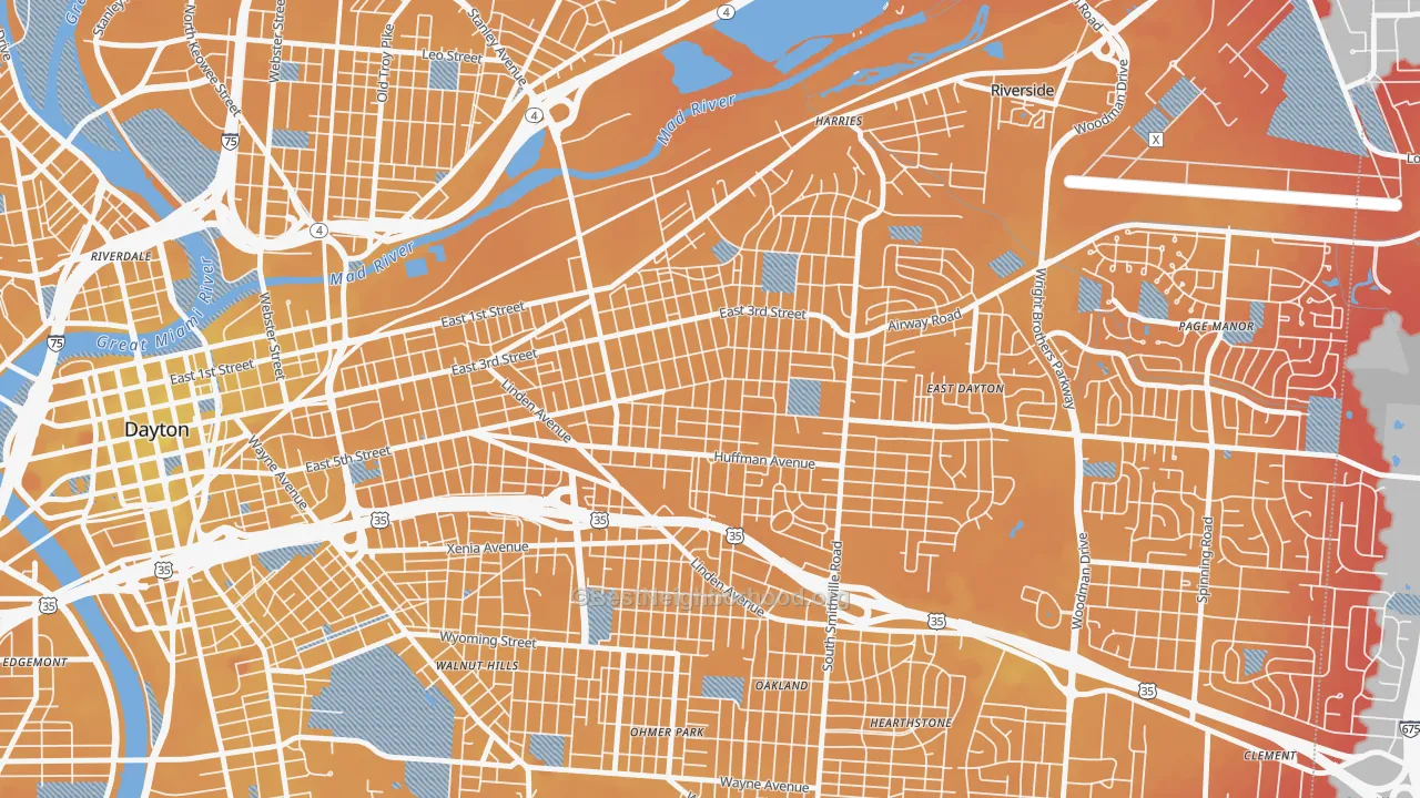 Transit Grade map of 45403, OH
