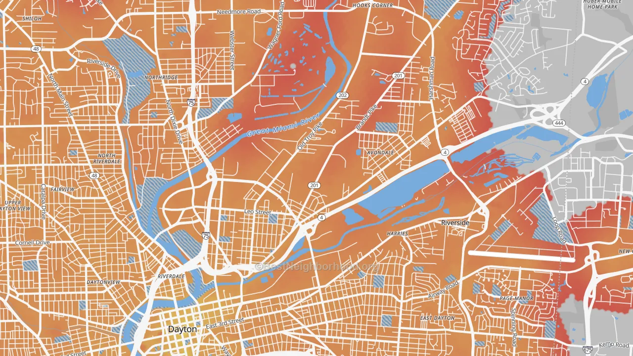 Transit Grade map of 45404, OH
