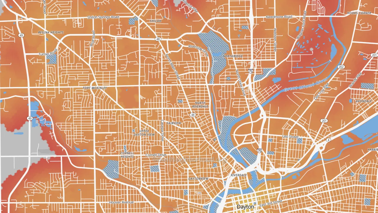 Transit Grade map of 45405, OH