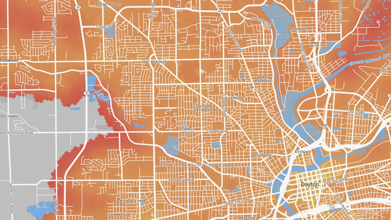 Transit Grade map of 45406, OH