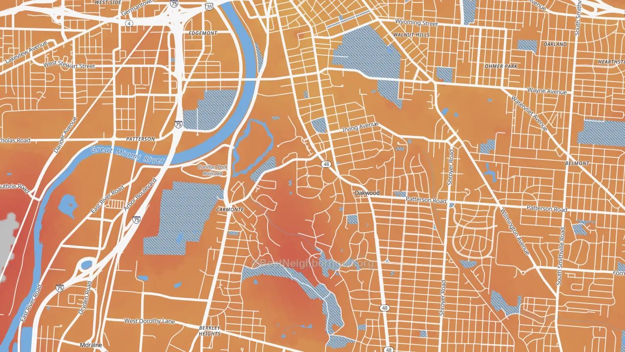 Transit Grade map of 45409, OH