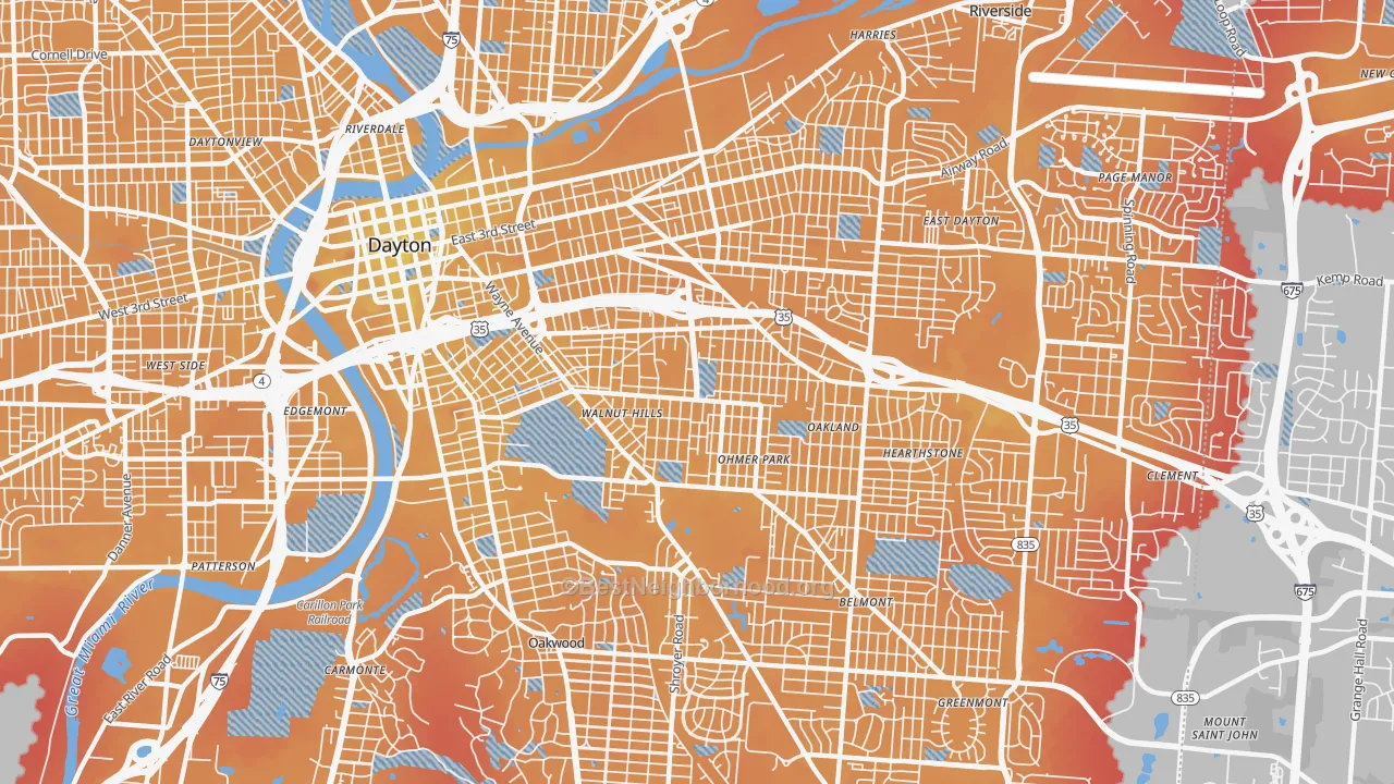 Transit Grade map of 45410, OH
