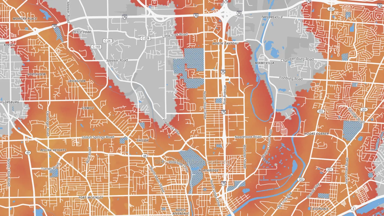 Transit Grade map of 45414, OH
