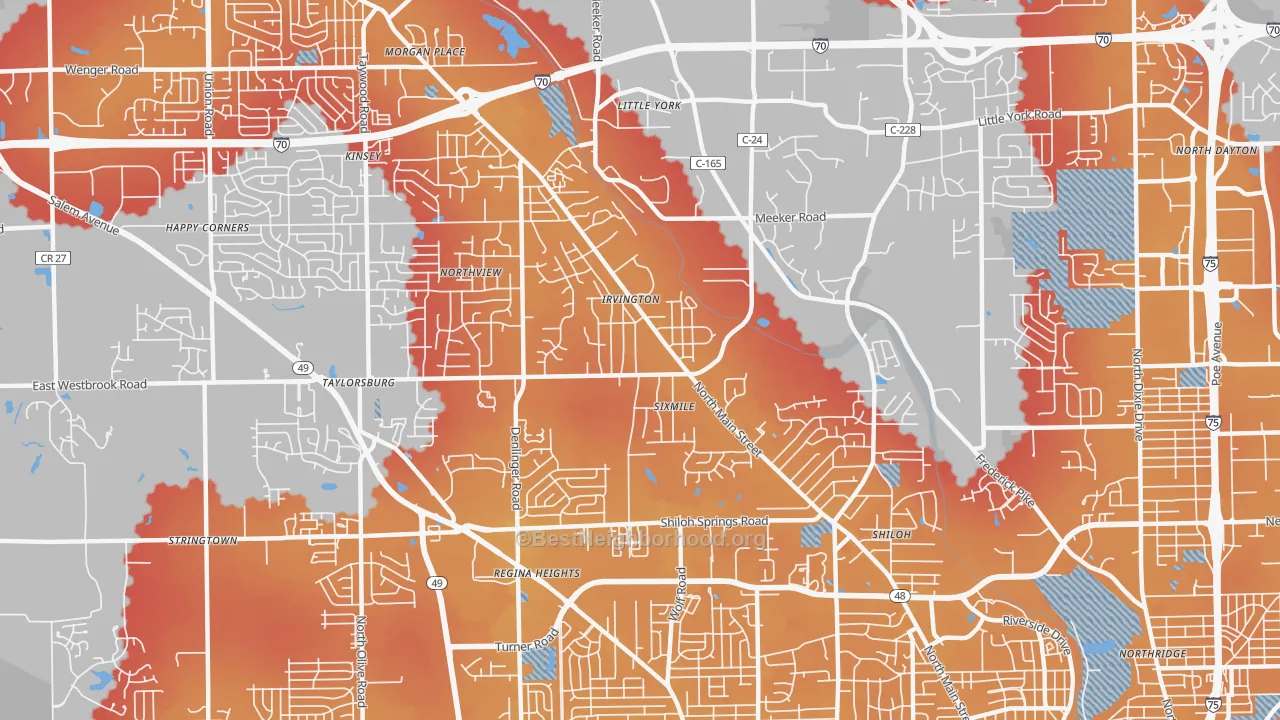Transit Grade map of 45415, OH