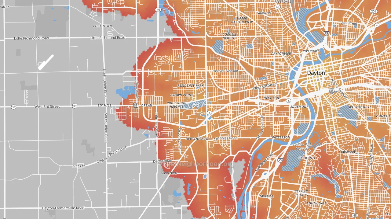 Transit Grade map of 45417, OH