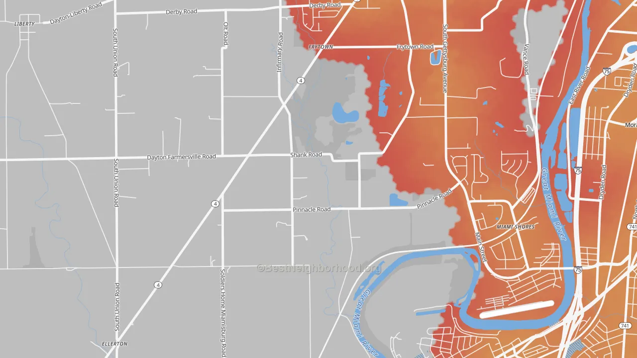 Transit Grade map of 45418, OH