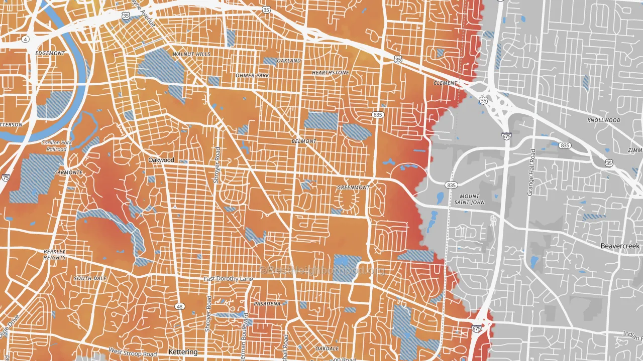 Transit Grade map of 45420, OH