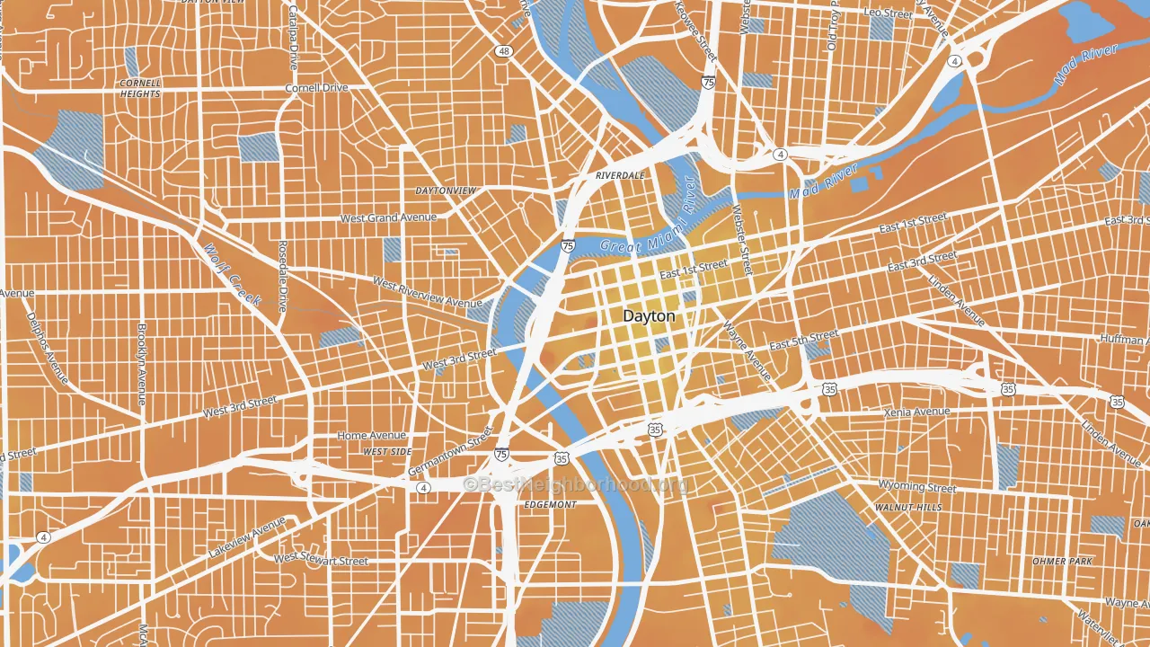 Transit Grade map of 45422, OH