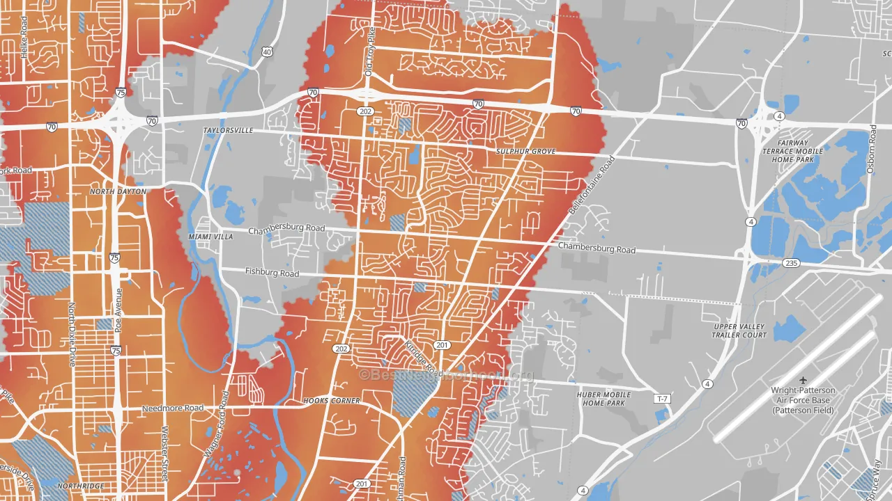 Transit Grade map of 45424, OH