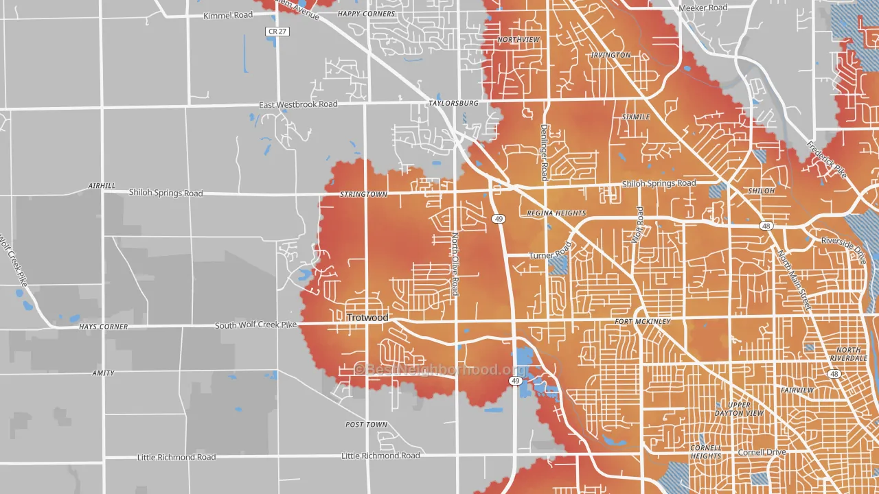 Transit Grade map of 45426, OH