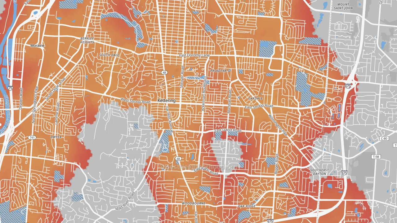 Transit Grade map of 45429, OH