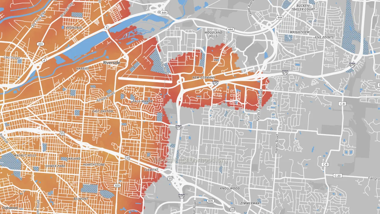 Transit Grade map of 45431, OH