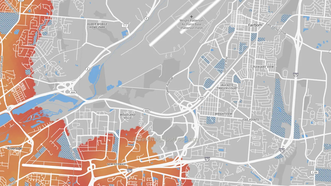 Transit Grade map of 45433, OH