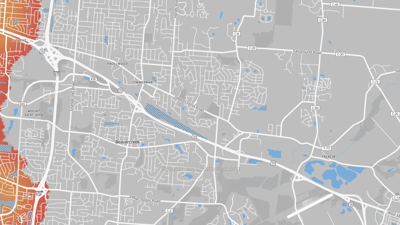 Transit Grade map of 45434, OH