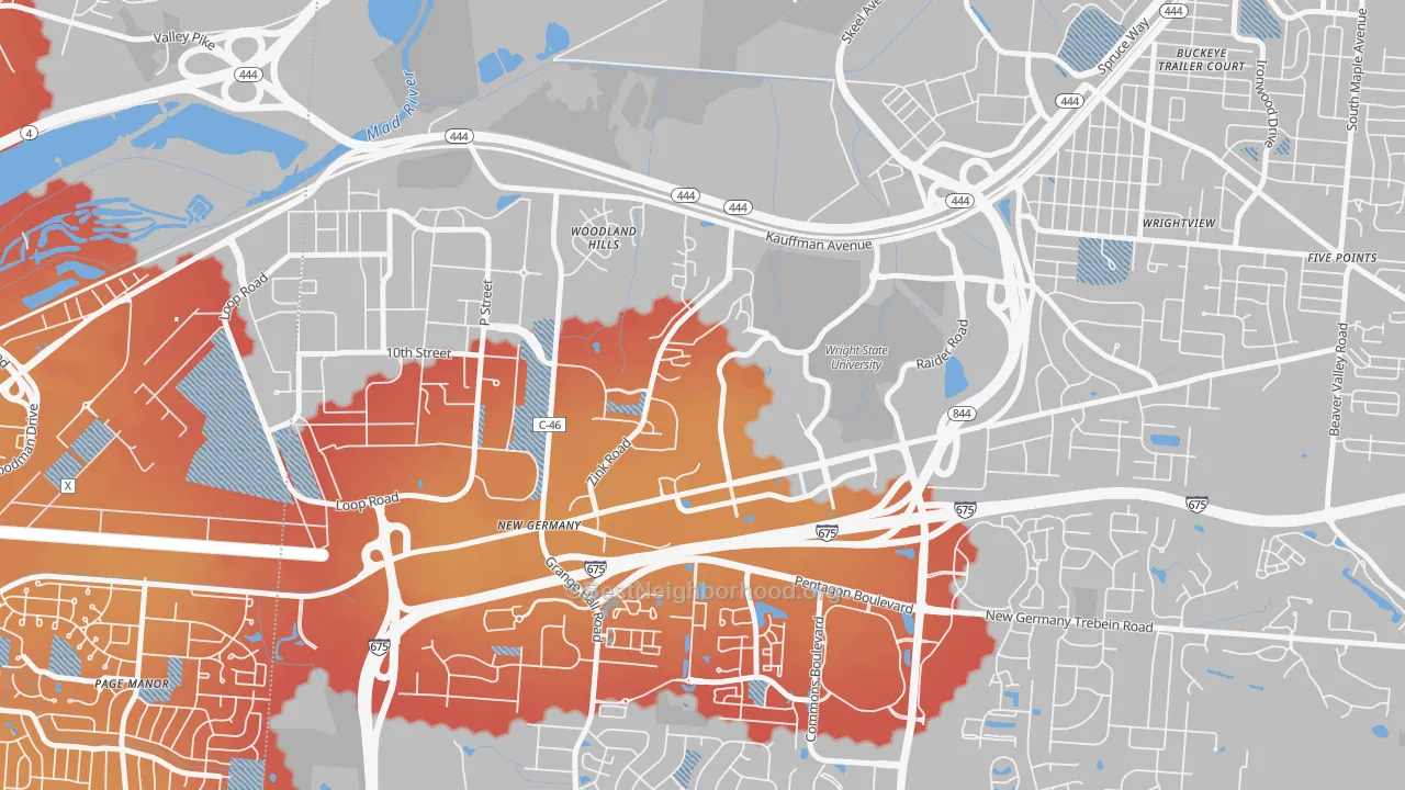 Transit Grade map of 45435, OH