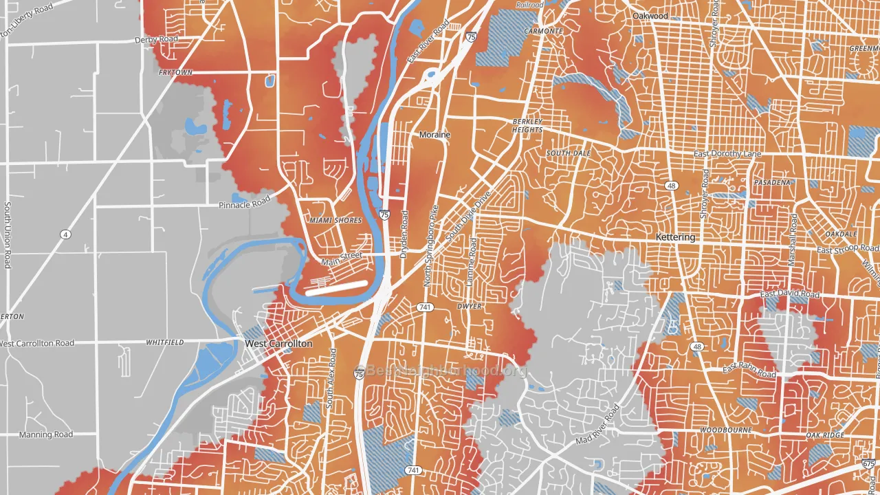 Transit Grade map of 45439, OH