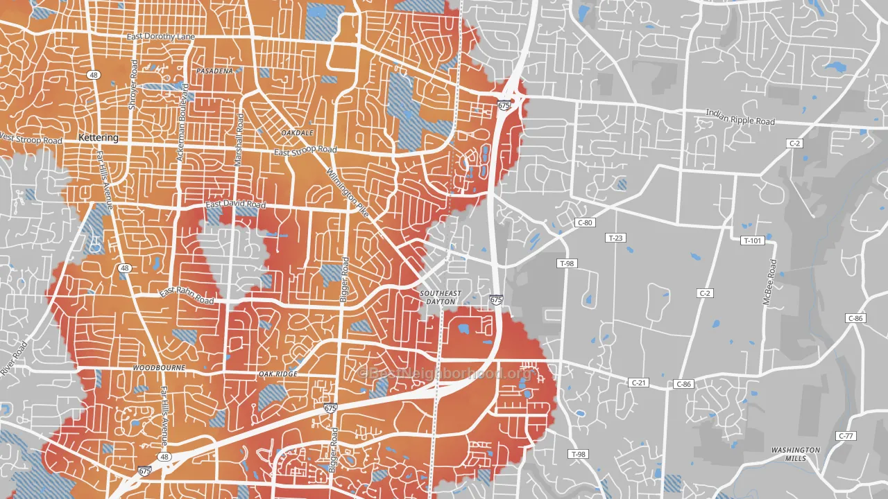 Transit Grade map of 45440, OH