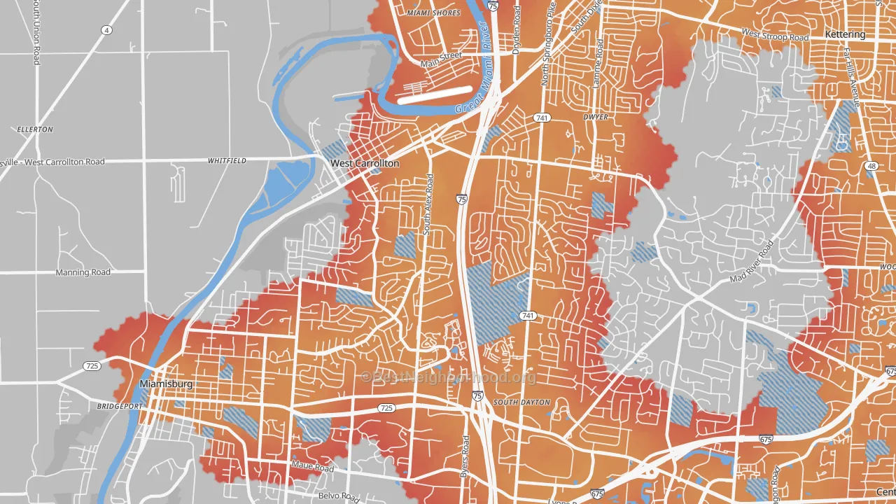 Transit Grade map of 45449, OH