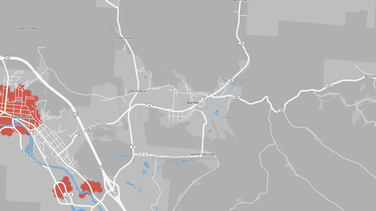 Transit Grade map of 45716, OH