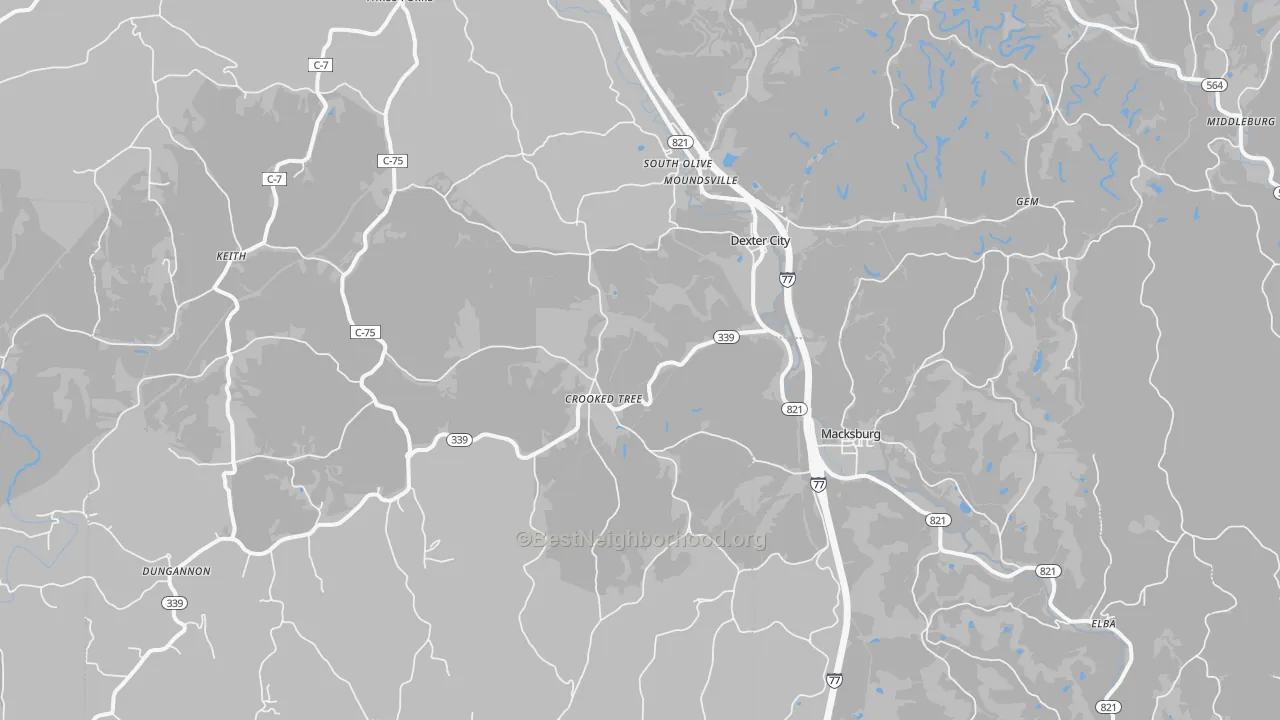 Transit Grade map of 45727, OH