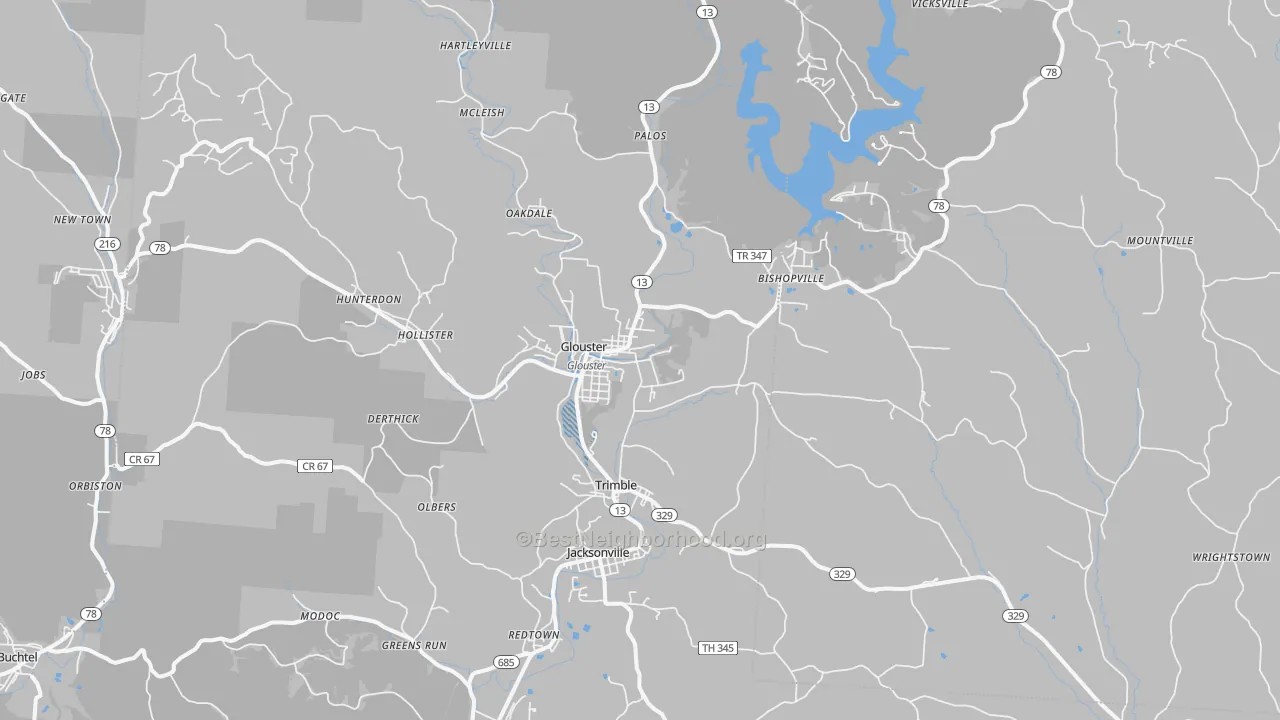 Transit Grade map of 45732, OH